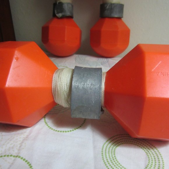 3-ORANGE FISHING DUMBBELL BOUY MARKERS - Picture 3 of 7
